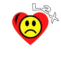 a heart with a smiley face and the words l2x