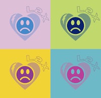 four colorful squares with a smiley face on them